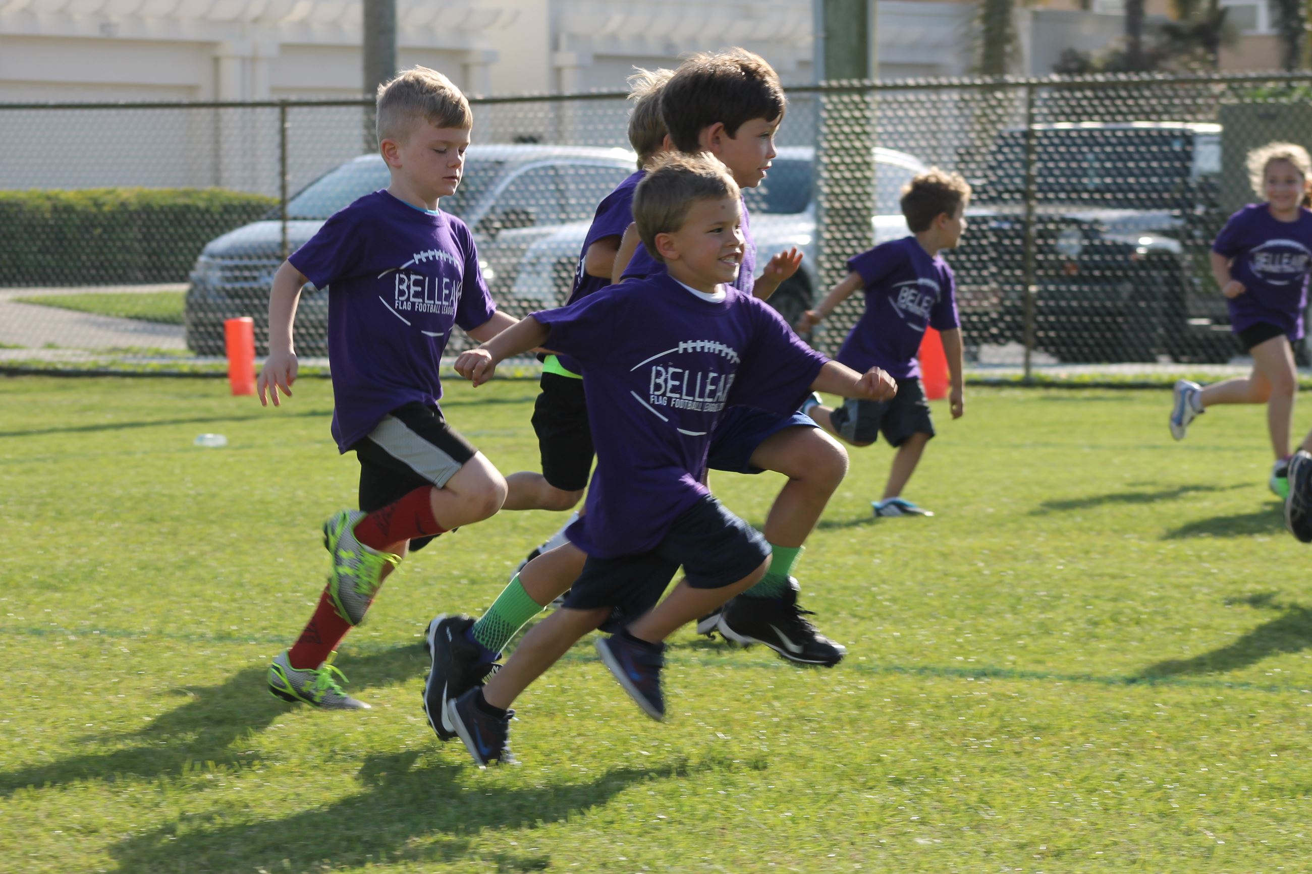 Kids playing flag football