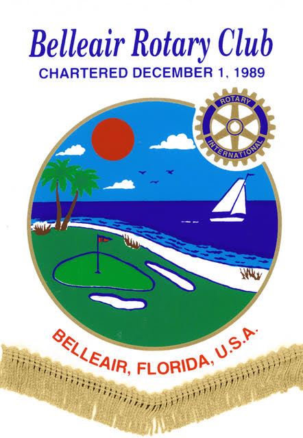 Belleair Rotary Logo: "Belleair Rotary Club Chartered December 1, 1989 Belleair, Florida, USA"