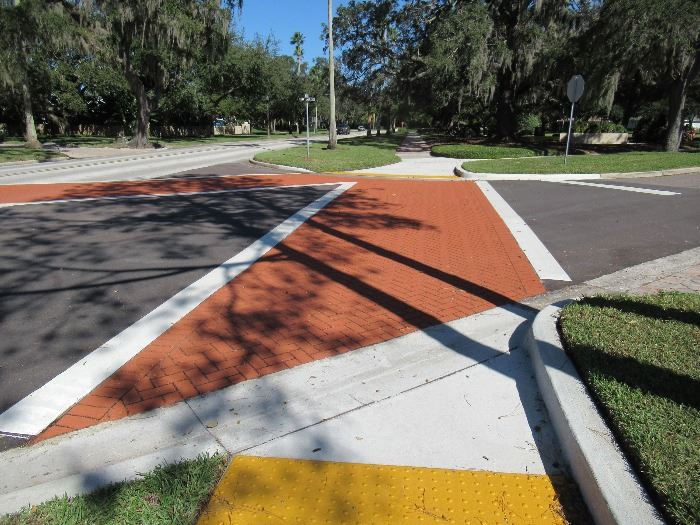 Indian Rocks Road and Hunter Memorial Park are now connected with reflective crosswalks