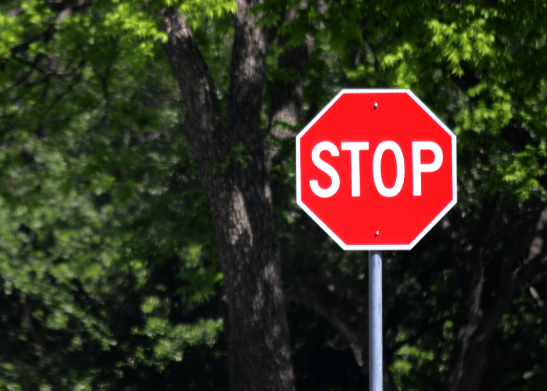 Stop sign located outside