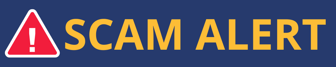 A blue banner with yellow lettering that reads: 